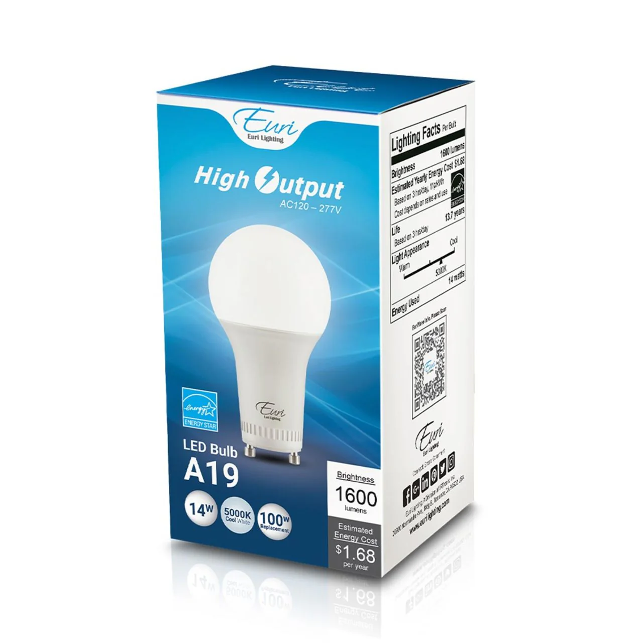 LED A19 High Output Bulb - 14W - 1600 Lumens - GU24 Base - Euri Lighting - Image 12