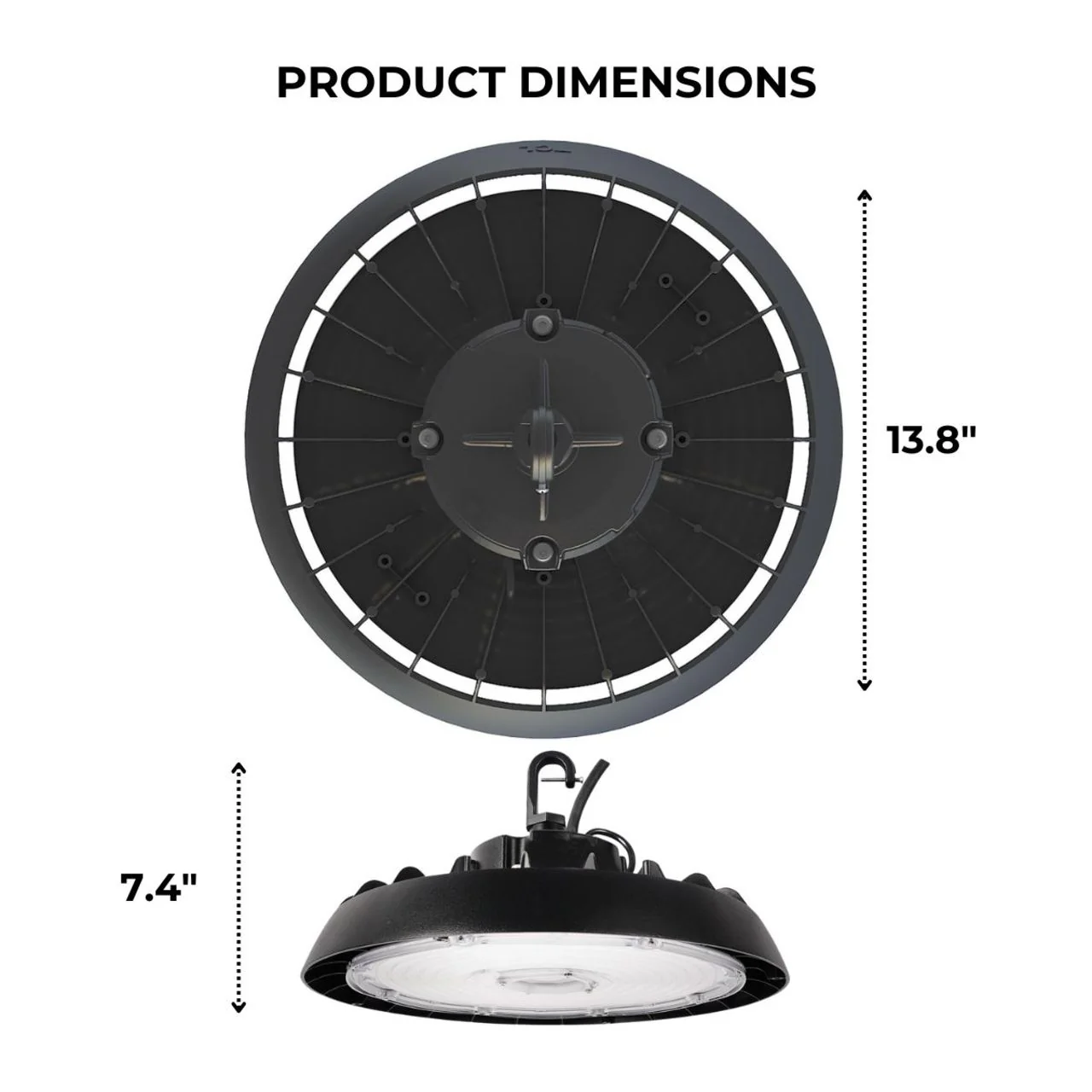 LED UFO High Bay - Wattage Adjustable 200W/240W/300W - 5000K - Plug-in Microwave Motion Sensor - LumeGen - Image 4